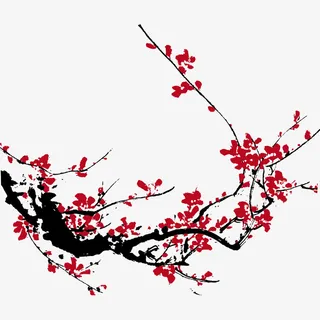 水彩梅花免抠