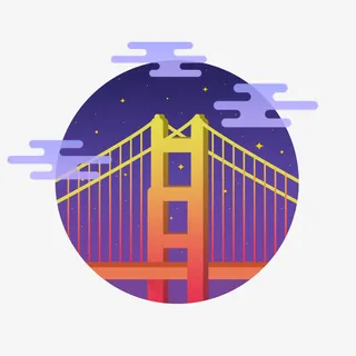 卡通吊桥装饰图案免抠