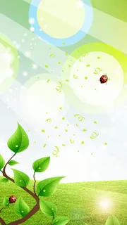 绿色春天唯美树叶H5背景高清