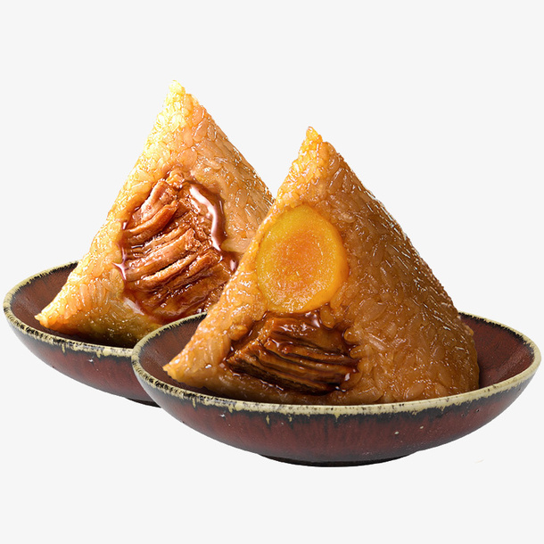 美味蛋黄鲜肉粽特写免抠