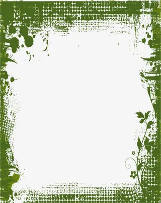 卡通绿色边框免抠