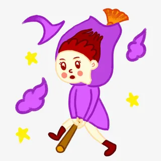 万圣节飞起的女巫免抠