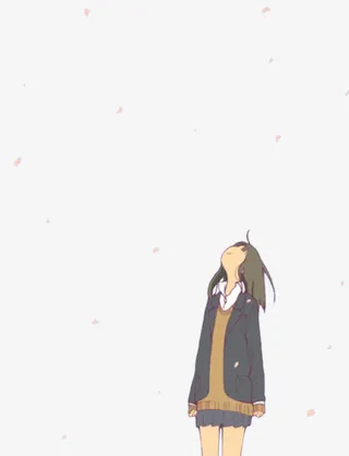 仰望天空的女孩免抠