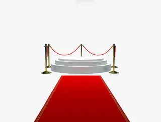 圆形展台与护栏红地毯免抠