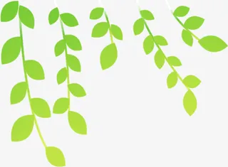 绿叶叶子春天卡通免抠