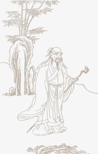 棕色中国风人物手绘免抠