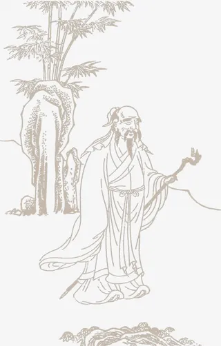 棕色中国风人物手绘免抠