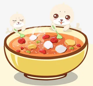 传统习俗腊八粥卡通海报免抠