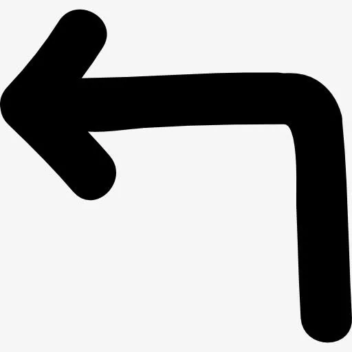 背左箭头的手绘符号图标免抠