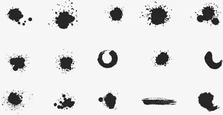 中国水墨墨迹免抠