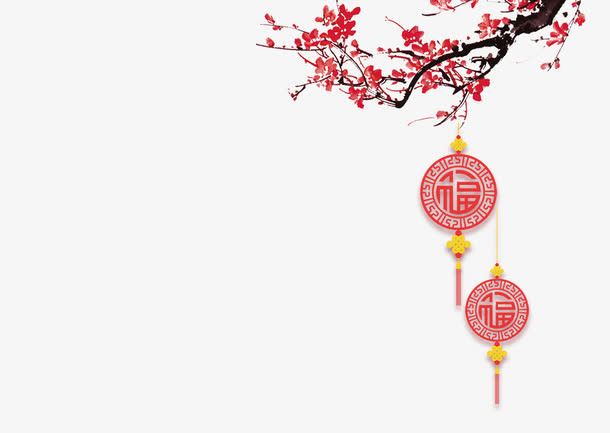 梅花与灯笼免抠