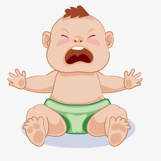 卡通大哭的婴儿免抠