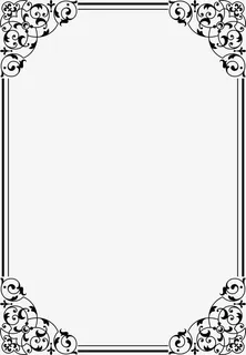 黑色花藤框架免抠