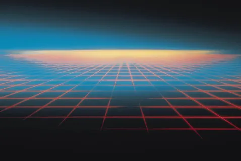 红色线条网格海报背景