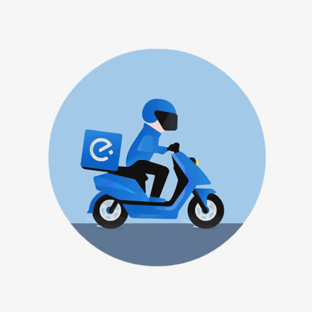 饿了么手机启动蓝色图标免抠