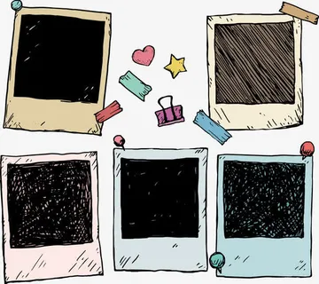 手绘相片矢量图免抠