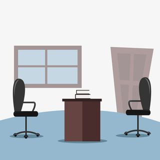 卡通办公室内家具矢量图免抠