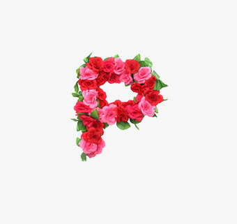 p英文字母花朵元素免抠