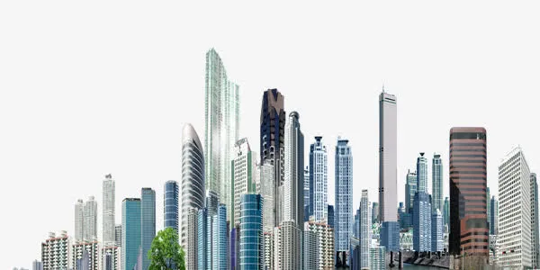 城市文明放飞梦想高楼大厦免抠