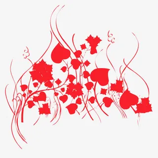 红色印花图案免抠