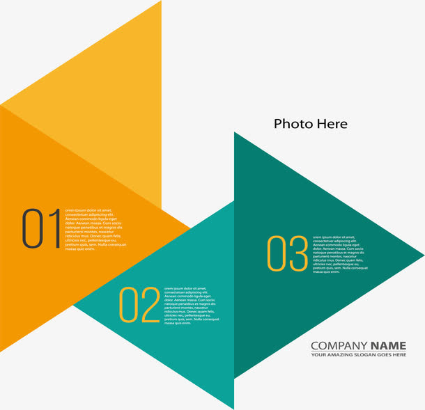 三角拼图报告封面免抠