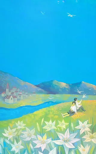 草地蓝天H5背景高清