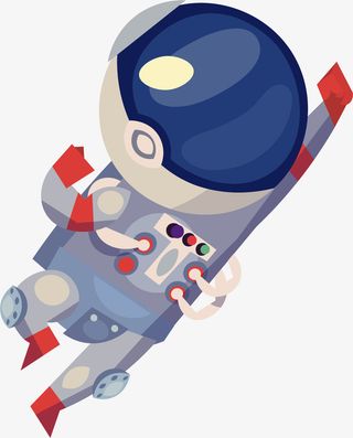 卡通创意发射外太空宇航员免抠