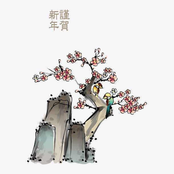简约水墨画免抠