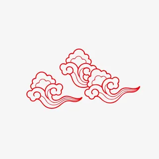 三朵祥云花纹免抠