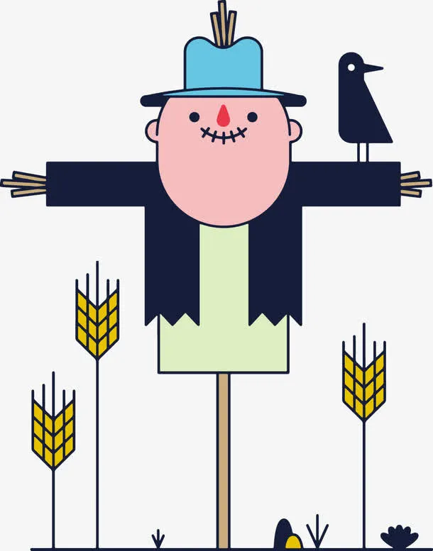 矢量稻草人免抠