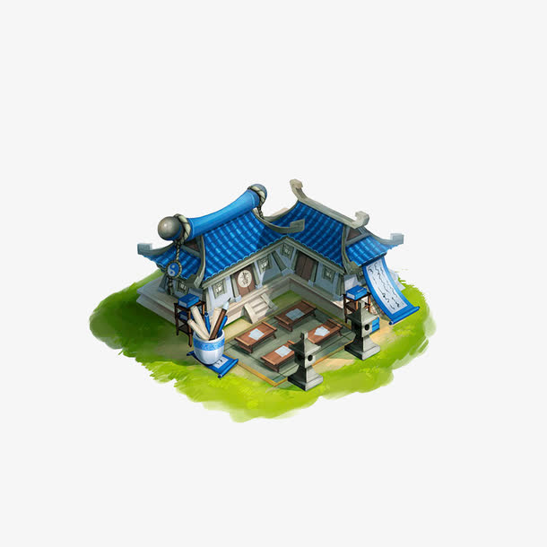Q版书店免抠