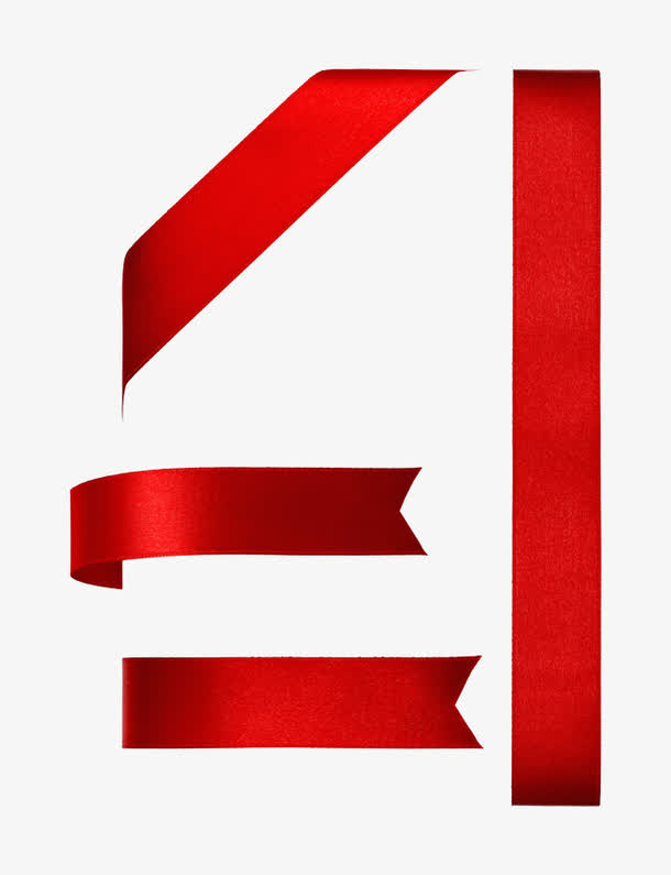 拉花红丝带免抠