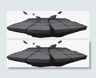 碎裂的黑色石板手绘免抠