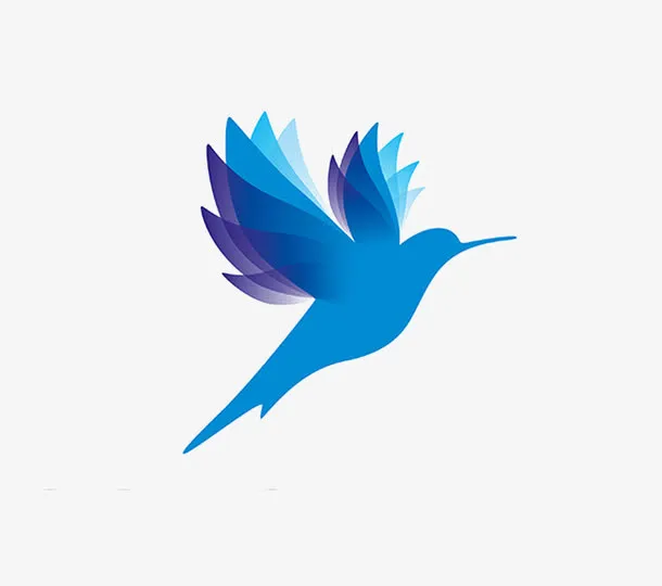 渐变飞鸟logo免抠