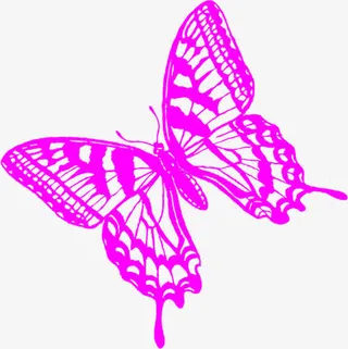 春天手绘粉色蝴蝶纹理免抠装饰动物元素
