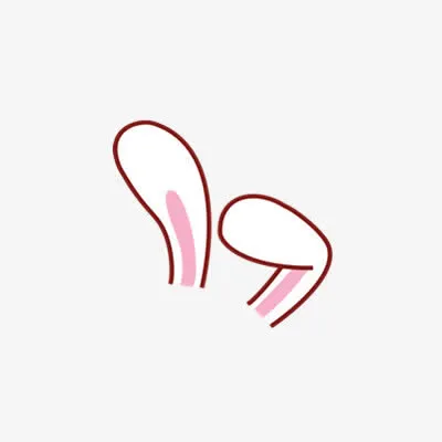 粉白兔子耳朵折耳免抠
