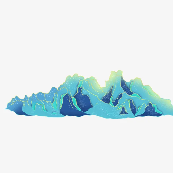 中国潮流设计山水元素免抠