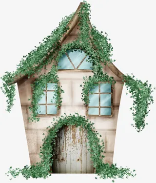 房子 藤蔓 爬山虎 免扣png素材免抠