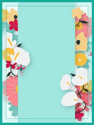 春天花绘海报设计背景模板高清