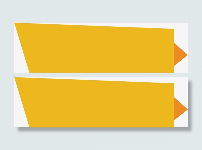 黄色矢量折叠标题框图免抠