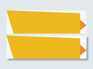 黄色矢量折叠标题框图免抠