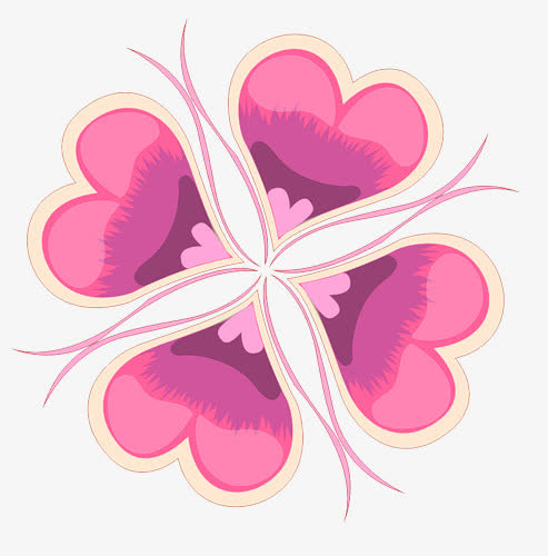 红色四叶草免抠