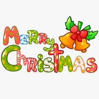 圣诞快乐彩色字体设计免抠