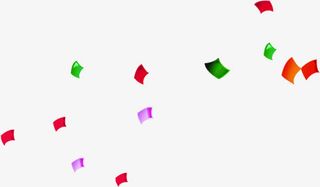 彩色喜庆节日彩带设计免抠