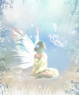 精灵女梦幻唯美婚纱摄影模板免抠