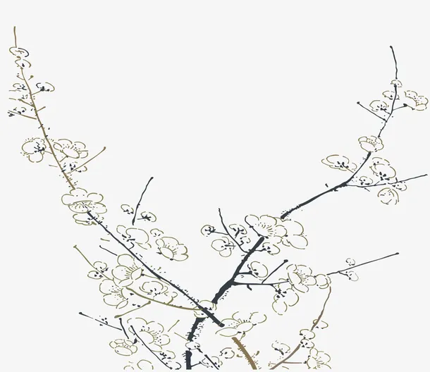 简笔梅花免抠