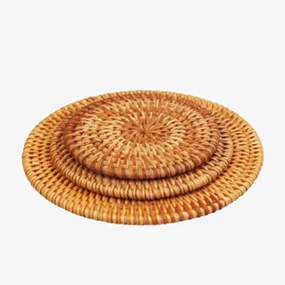 编织竹制茶垫免抠