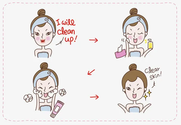 洗脸步骤免抠