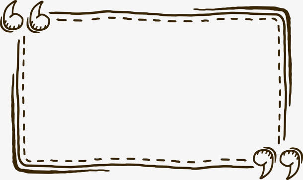 手绘涂鸦风引号虚线文字边框免抠