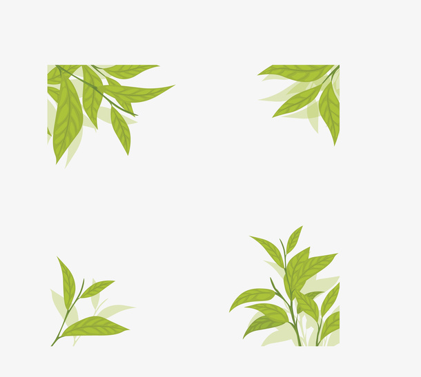 清香绿色夏季茶叶免抠